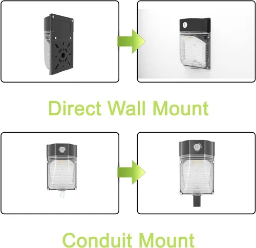Miniatura 6 de YXL Paquete de 4 luces LED de pared de 30 W y 3600 lm con fotocélula del atardecer al amanecer, AC100-277V 5000K, luces LED para exteriores, IP65