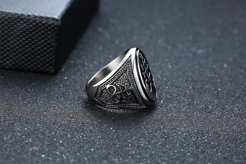 Miniatura 4 de VNOX Sigil of Lucifer Sello de Satán Sello de Satán, anillo para hombres y niños, joyería de amuleto de talismán