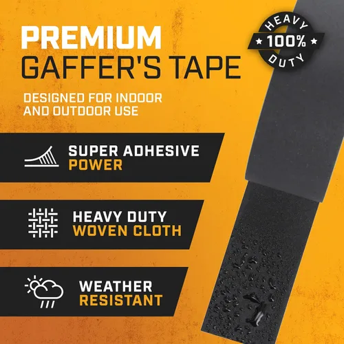 Miniatura 2 de Lockport Black Gaffers - Paquete de 3 cintas de 90 pies x 2 pulgadas, impermeable, sin residuos, no reflectante, fácil de rasgar, cinta de escenario