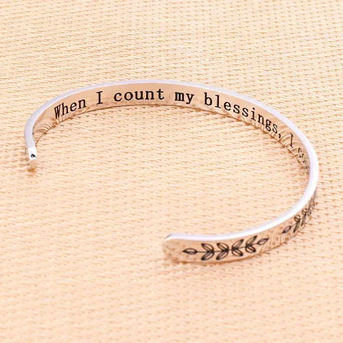 Miniatura 3 de M MOOHAM - Brazalete inspirador con cita grabada, acero inoxidable, regalo de cumpleaños, Navidad, regalo divertido para mejor amiga, hija, hijo