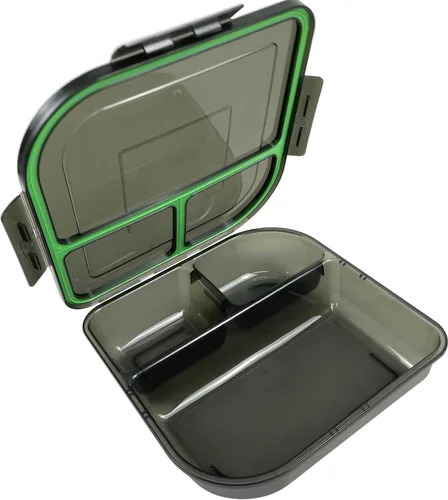 Miniatura 12 de MyGo Container - Contenedor grande para llevar de 3 compartimentos, 9-3/8" X 9-3/8" X 2-1/2", reutilizable, apto para microondas, azul