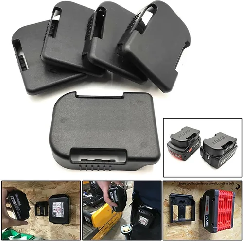 Miniatura 3 de Paquete de 5 estantes de almacenamiento de pared para baterías, soporte de batería compatible con Makita 18 V/para Bosch 18 V Li-ion