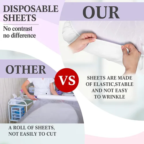 Miniatura 4 de Mixweer 30 piezas de 39 x 87 pulgadas desechables para mesa de masaje, sábanas ajustables no tejidas para cama de spa, sábanas transpirables, no a