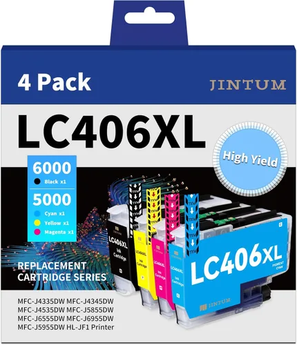 LC406XL - Cartuchos de tinta compatibles con cartuchos de tinta Brother LC406XL LC406 LC 406 XL compatibles con impresora Brother MFC-J4335DW