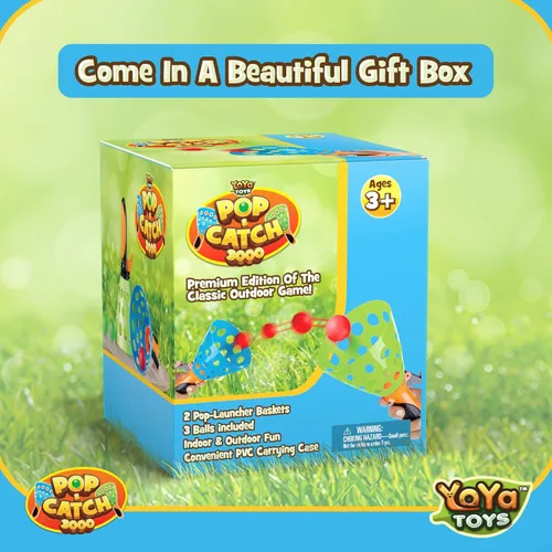 Miniatura 5 de YoYa Toys Juego de pelota Pop and Catch – Actividades de juego para niños en interiores y exteriores, juegos de atrapa para acampar, deportes