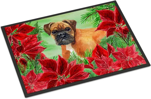 Miniatura 93 de Caroline's Treasures CK1311MAT Cavalier Spaniel Poinsettas - Felpudo de 18 x 27 pulgadas, tapete para puerta delantera, interior y exterior