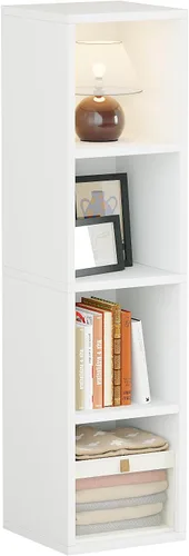 Miniatura 12 de ALISENED 70.8" 6 Tier Tall Narrow Bookshelf, 6 Shelf Wooden Corner Bookcase, Modern Skinny Cubes Storage Organizer Display Shelving for Bedroom