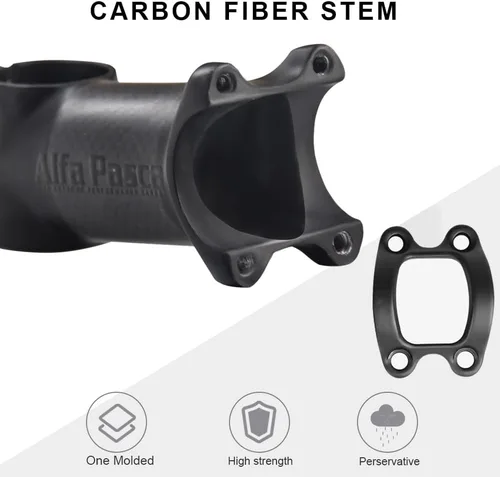 Miniatura 8 de Alfa Pasca Carbon Road Bike Stem MTB Carbon Stem Carbon Fiber Road Bicycle Stem Carbon Fiber+Aluminum Alloy 25.4 Stem 50/60/70/80mm