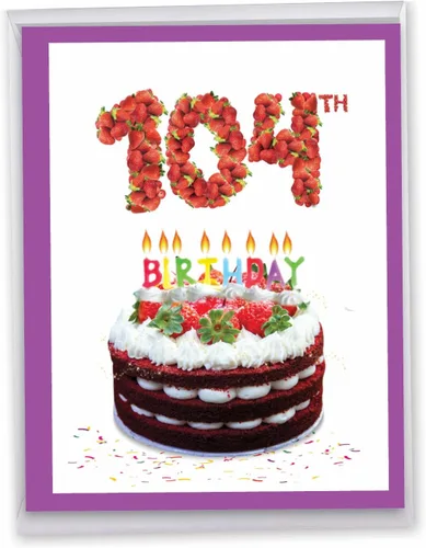 Miniatura 12 de NobleWorks - Tarjeta de felicitación de cumpleaños 104 extra grande divertida de 8.5 x 11 pulgadas con sobre (paquete de 1) tarjeta de gran