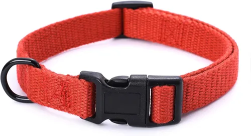 Miniatura 13 de Mile High Life Collares para perros, collares de algodón suave con hebilla de metal pesado, collar clásico para cachorros con puntas de cuero