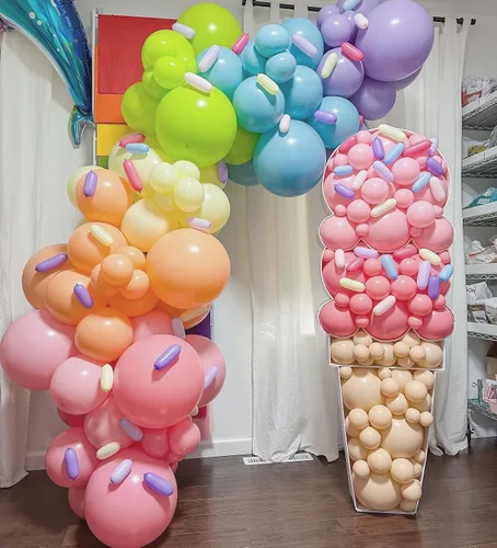 Miniatura 4 de Kit de guirnalda de globos pastel de 165 piezas, arco de globos de color pastel arcoíris, globos coloridos de caramelo macarrón de diferentes Pastel