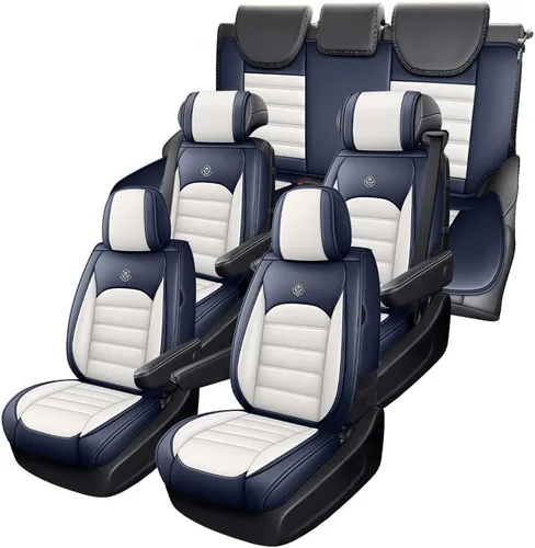 Miniatura 12 de JOJ Funda de asiento de automóvil para Ford Expedition 2007-2026, fundas de asiento de automóvil impermeables de cuero, juego completo, protector