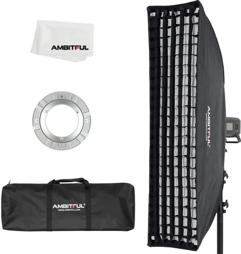 Miniatura 13 de AMBITFUL Caja de luz octogonal de 55.1 in/55 con rejilla de panal, caja de luz octagonal Bowens Mount para flash de estudio, luz suave grande