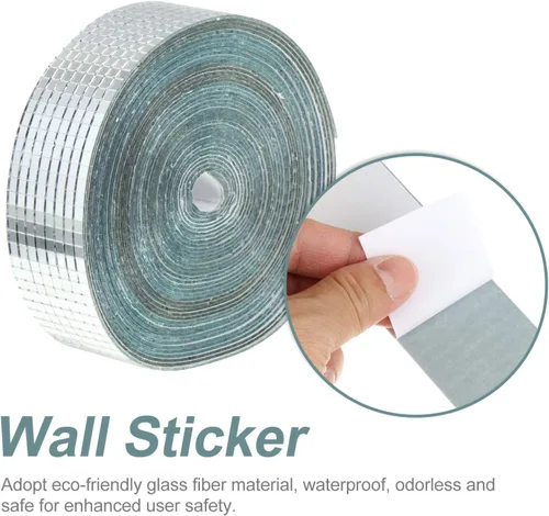Miniatura 7 de Azulejos rollos cuadrados espejos azulejos plateados autoadhesivos despegar y pegar pared pared adhesivo para el hogar 10 mx4 cm
