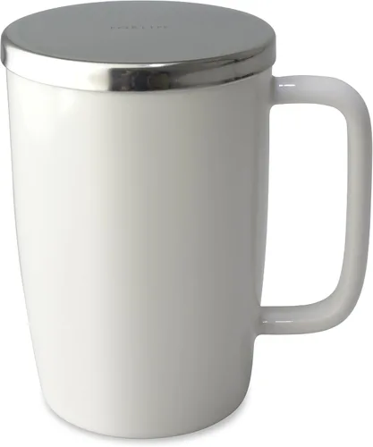 Miniatura 12 de FORLIFE Taza de preparación con acabado brillante de rocío con infusor de cesta y tapa inoxidable "Mirror", 18 onzas, lima