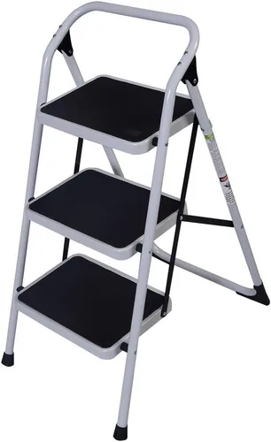 Miniatura 11 de Escalera plegable de 3/4, taburete de escalera con práctico mango antideslizante, resistente y pedal ancho, taburete portátil de acero de 330
