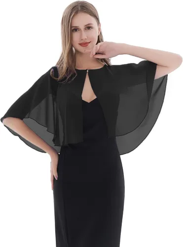 Miniatura 2 de Capelet de gasa para novia, chales suaves y envolturas para vestidos de mujer, accesorios