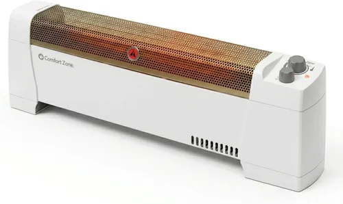 Miniatura 11 de Comfort Zone Calentador de zócalo de convección de 1500 W con termostato integrado, protección contra sobrecalentamiento y vuelco, extremos a prueba