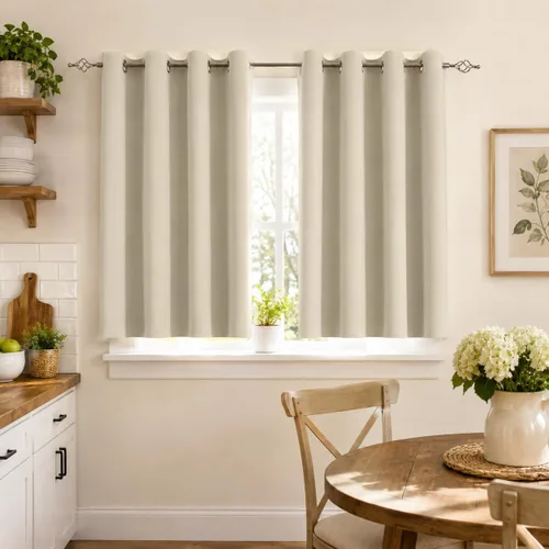 Miniatura 24 de Aquazolax Cortinas opacas de 45 pulgadas de largo, juego de 2 paneles para guardería, cortinas de tratamiento de ventanas con aislamiento térmico