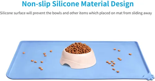 Miniatura 2 de AUDWUD Esteras impermeables de la alimentación del animal doméstico del silicón, almohadilla antideslizante del tazón, alfombra del perro
