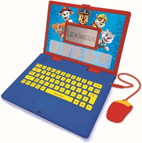 LEXiBOOK Paw Patrol - Laptop Educativa y Bilingüe Español/Inglés - Juguete para Niños (Niños y Niñas) 124 Actividades, Aprende Juega Juegos y Música