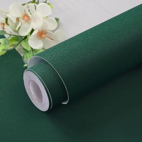 Miniatura 11 de Papel Tapiz Verde Mate Despegar y Pegar Papel de Contacto Verde 15.7 pulgadas x 118.1 pulgadas Papel Tapiz Color Sólido Texturizado Papel de Pared