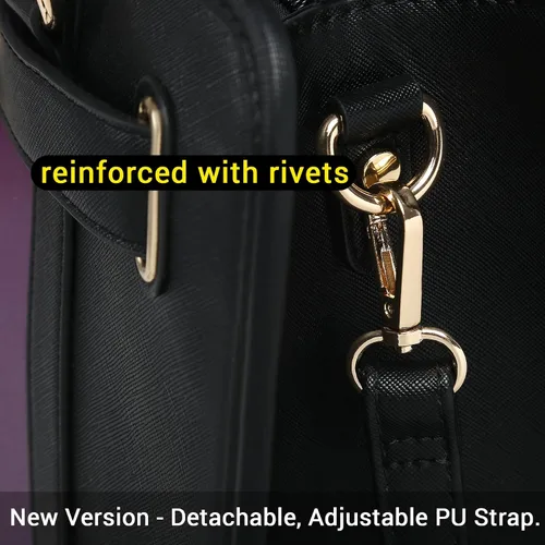 Miniatura 35 de Dasein Bolsos de mano de dos tonos para mujer, bolsos de hombro de cuero vegano, bolsa grande con cartera a juego