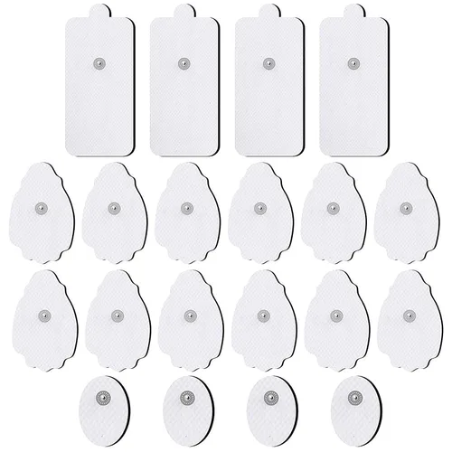 TENS/EMS NURSAL - Paquete de 20 almohadillas de repuesto de electrodos a presión de 0.138 in para electroterapia, almohadillas de electrodos