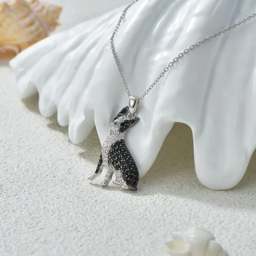 Miniatura 56 de Collares con colgante de perro de plata de ley S925 – 24 razas corgi/husky/labrador/pastor para mujer