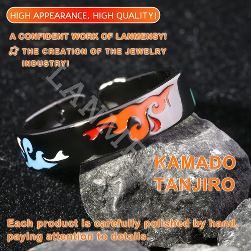 Miniatura 3 de LANMENSY Demon Slayer Anillos de anime Joyería original de plata de ley 925 "All24 estilos" nuevo Tamaño ajustable Kimetsu No Yaiba Cosplay Moda