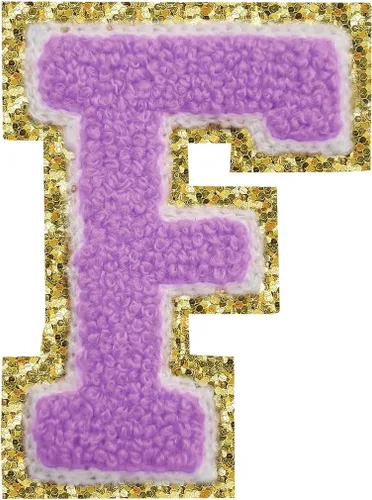Miniatura 150 de Parches de letras termo-adhesivas de felpilla para chaquetas, parches de letras universitarias con brillantina para planchar en la letra azul A
