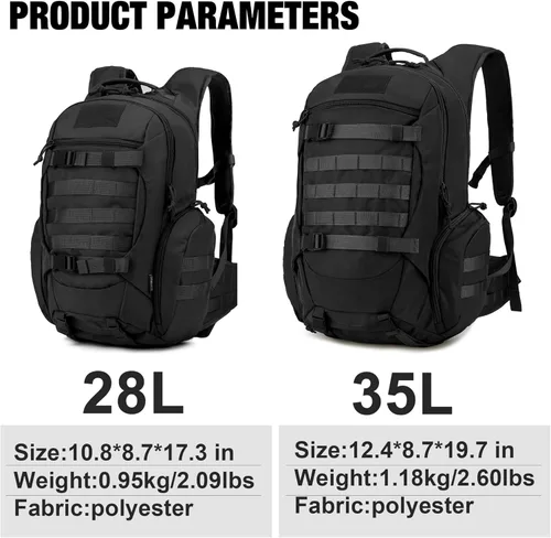 Miniatura 2 de Mardingtop - Mochilas tácticas Molle (Equipo modular de transporte de carga ligera), estilo militar, de 28 y 35 litros, para senderismo, acampar