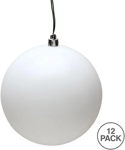 Miniatura 2 de Vickerman Adornos de bola de plástico de 2.75 pulgadas en blanco mate (juego de 12)