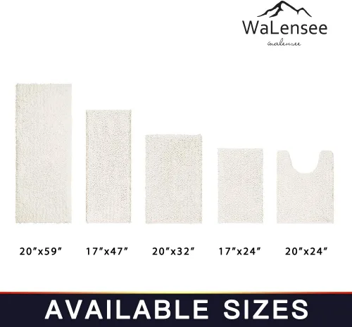Miniatura 200 de Walensee Alfombra de baño antideslizante (24x17 pulgadas, rosa polvoriento) absorbente de agua, súper suave, lanuda de felpilla, lavable a máquina