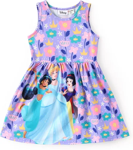 Miniatura 14 de Disney Minnie Mouse Princess Frozen Elsa Stitch - Vestido para niñas sin mangas y manga corta, ropa casual de verano para bebés y niños pequeños