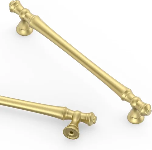 Miniatura 47 de Asidrama 1 paquete de 3 pulgadas (2.992 in) de latón cepillado, tiradores dorados para gabinete de cocina, accesorios para gabinetes de cocina