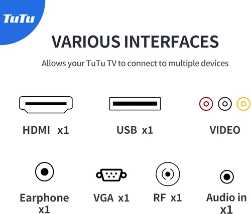Miniatura 6 de TuTu TV LED de 22 pulgadas, TV de pantalla plana FHD 1080P con audio Dolby con HDMI, USB, VGA, RCA, TV o monitor no inteligente para habitación