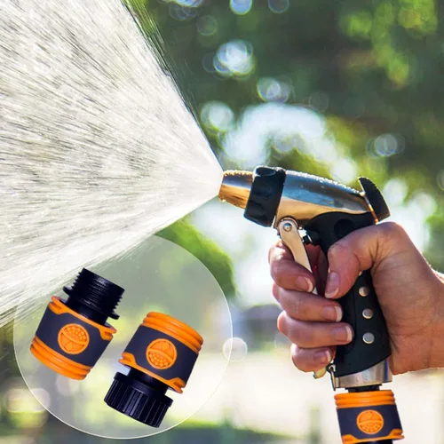 Miniatura 6 de 18 piezas de manguera de jardín de conector rápido de manguera de agua de plástico de 3/4 pulgadas, conectores macho y hembra, adaptadores