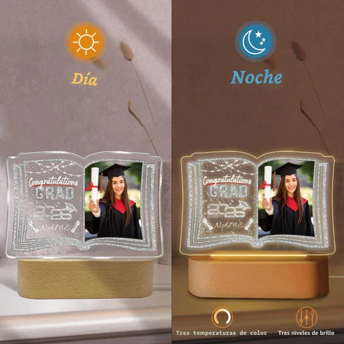 Miniatura 4 de Regalos de graduación personalizados luz nocturna con nombre de foto, lámpara LED de graduación personalizada 2026 para mujeres y hombres, regalos
