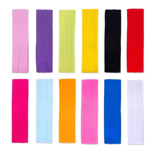 DERAYEE Bandas para el pelo de yoga para mujer, 12 colores suaves y elásticas para entrenamiento deportivo, accesorios para envolver la cabeza