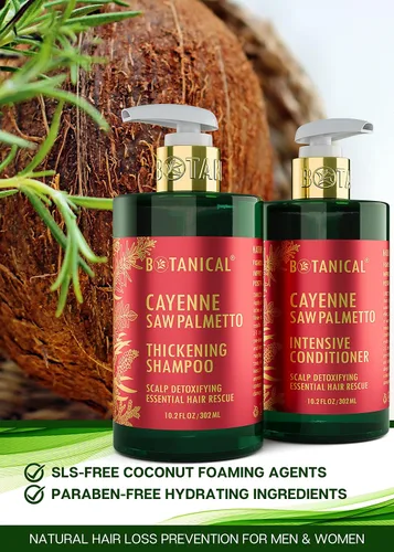 Miniatura 7 de Champú botánico para el crecimiento del cabello y acondicionador antiadelgazamiento "Scalp Detox" Cayenne Saw Palmetto Shampoo para pérdida