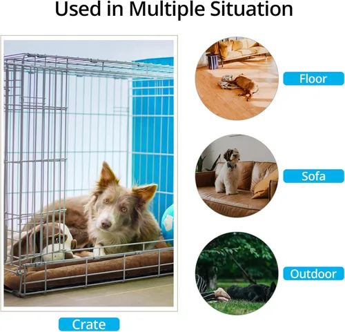 Miniatura 3 de VERZEY Cama para Perros, Almohadilla Ultra Suave de Piel Sintética para Jaula de Perros Medianos, 30 pulgadas, Marrón, Lavable a Máquina