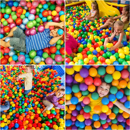 Miniatura 9 de Hovenlay Pelotas para hoyo de bolas, sin ftalatos, plástico a prueba de aplastamiento, 7 colores brillantes en juguetes reutilizables para niños