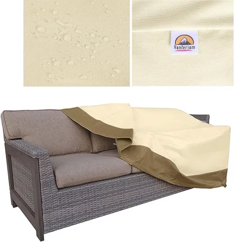 Miniatura 8 de Funda impermeable para muebles de exterior para sofá de 3 plazas, protección para todo tipo de clima, funda impermeable para sofá grande para patio