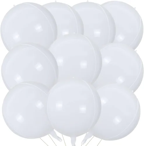 Miniatura 34 de KALOR Globos de papel de aluminio de 22 pulgadas de feliz año nuevo, 10 piezas, globos grandes 4D gigantes redondos de papel de aluminio metálico