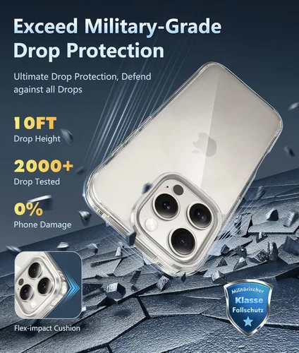 Miniatura 770 de FNTCASE Funda para iPhone 13 Pro-Max: Fundas magnéticas transparentes compatibles con Magsafe Slim anti amarillamiento protección contra caídas