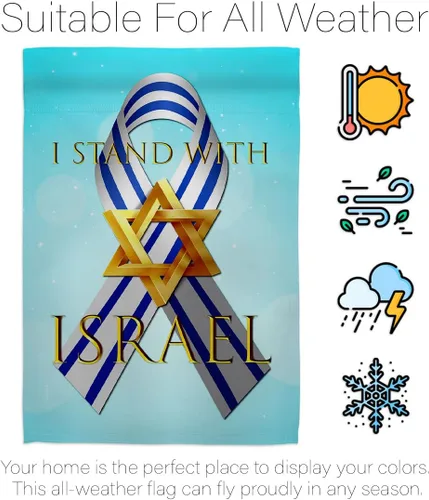 Miniatura 6 de Stand with Israel Flag Home Banner para colgar en la pared de la habitación, patio, porche, puerta, bandera de jardín, tapiz al aire libre, cartel