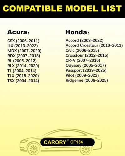 Miniatura 3 de Paquete de 2 filtros de aire de cabina con carbón activado para Honda Accord 2003-2022, Civic 2006-2015, CR-V 2007-2016, Odyssey 2005-2017, Pilot