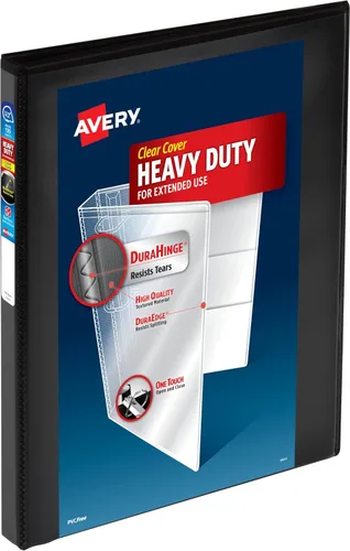 Avery Carpeta de 3 anillos resistente con 3 anillas, anillos inclinados de un solo toque de 0.5 pulgadas, capacidad de 135 hojas, bisagra DuraHinge,