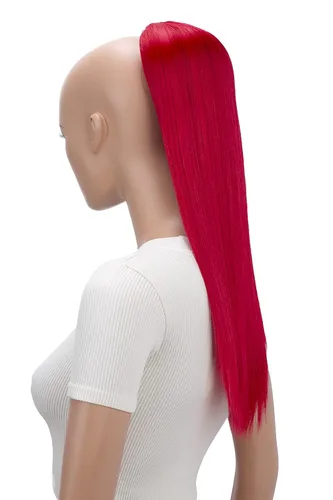 Miniatura 23 de CAISHA Extensión de cola de caballo de 22" con cordón voluminoso Straigtht negro-marrón PH503
